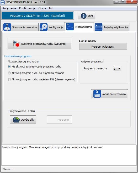 5. Programowanie sterownika 5.1 Wstęp Programowanie sterownika odbywa się przy wykorzystaniu wbudowanej w SIC-KONFIGURATOR aplikacji WBCprog.