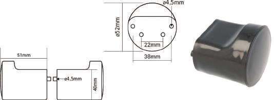 DO ZABUDOWY Z TWORZYWA SZTUCZNEGO Komplet z tworzywa do płyty 12-18mm czarne Rodzaj