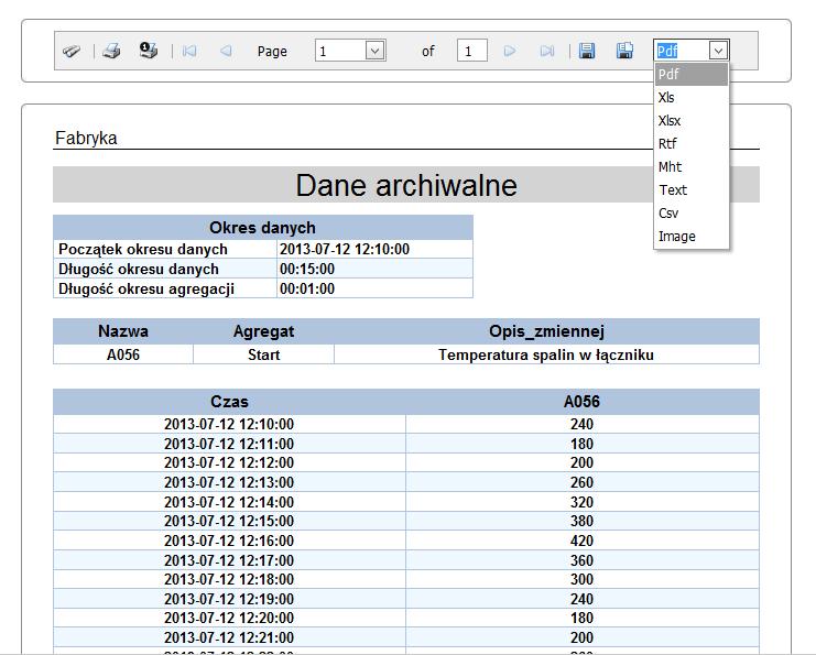 AsPortal Rysunek: AsPortal - widok danych