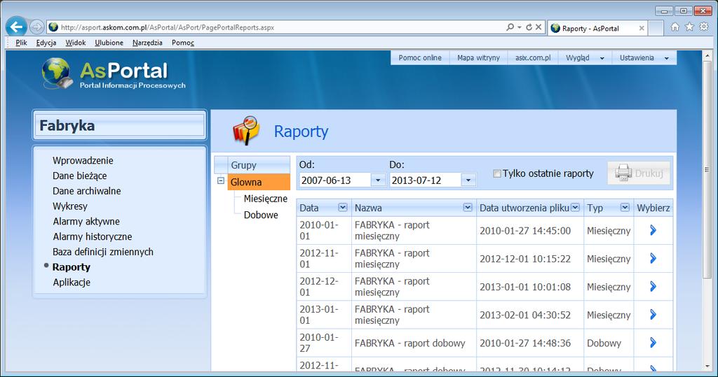 1 AsPortal - Portal Informacji Procesowych 1.2.