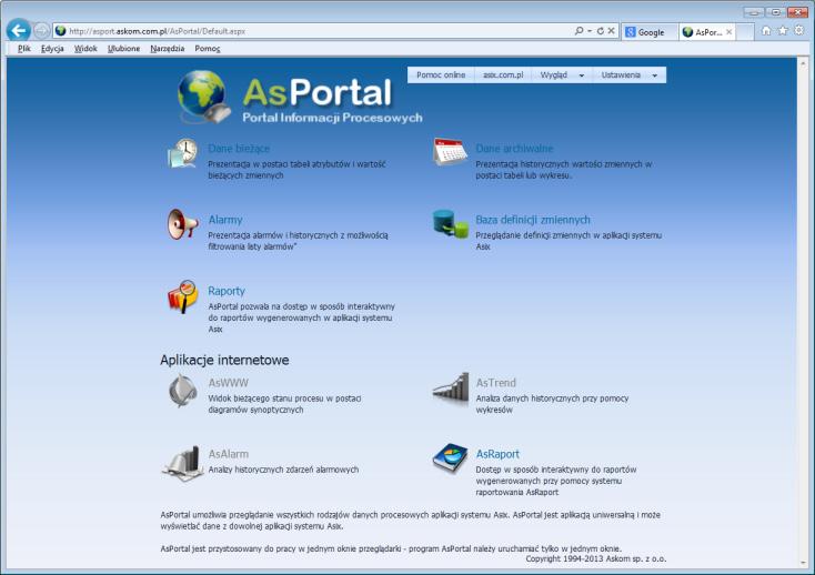 1 AsPortal - Portal Informacji Procesowych Rysunek: