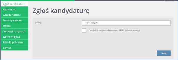 Rejestracja_ CKU. Przeglądanie oferty i rejestracja kandydata 5/10 Aby zwinąć tabelę z informacjami o grupach, należy kliknąć na przycisk w kolumnie Rozwiń.