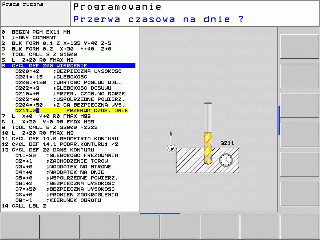 Definiowanie cyklu przez softkeys U Pasek softkey pokazuje różne grupy cykli U Wybrać grupy cykli, np.