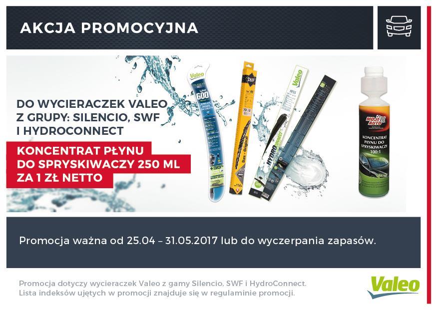 Wycieraczki Valeo Do każdej wycieraczki Valeo z grupy Silencio, SWF, HydroConnect, w okresie