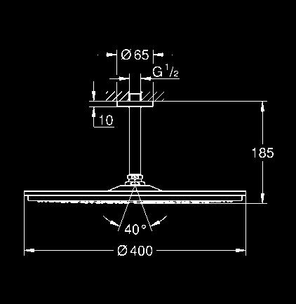 Rainshower Cosmopolitan 400 (28 778 000) przepust stropowy Rainshower 142 mm (28 724 000) 26 257 000 chrom 452,00 Rainshower 310 Zestaw