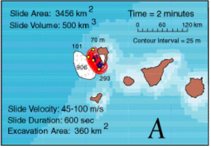 Scenariusz możliwego tsunami (A) Santorini zagłada Atlantydy?