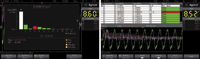 Na liście oscyloskopu MSO-X 3104A znajdują się interfejsy: ARINC 429, CAN, FlexRay, I 2 C, I 2 S, LIN, MIL-STD-1553, SPI, UART/RS232.