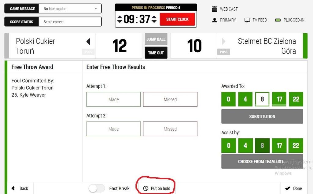 FIBA Live Stats jest intuicyjny!