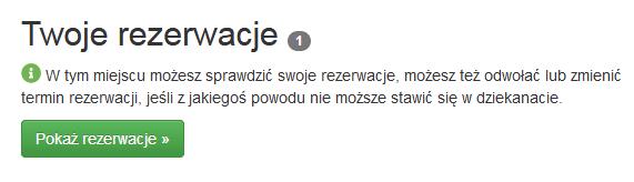 ZAREZERWOWANE TERMINY ZMIANA TERMINU / REZYGNACJA Z TERMINU 1.