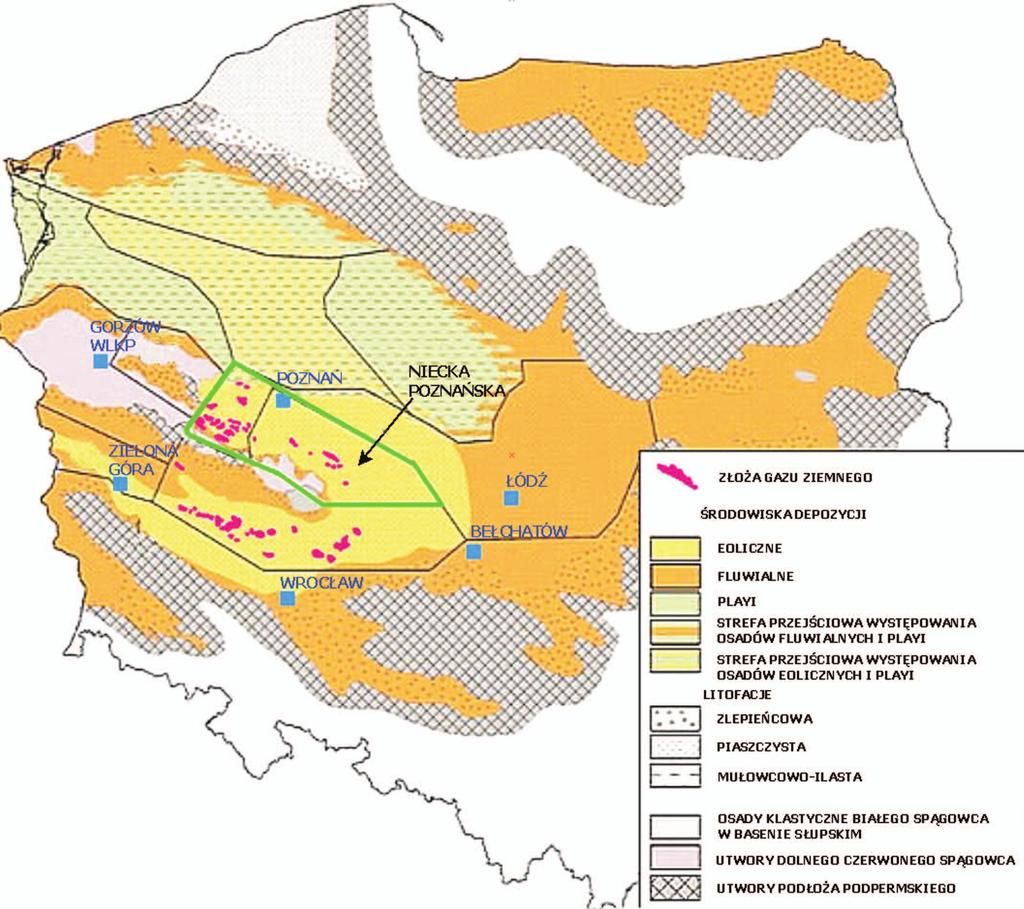 NAFTA-GAZ Wprowadzenie Poziomy wodonośne zalegające w warstwach permu na obszarze niecki poznańskiej rozciągają się na powierzchni około 5 km 2.