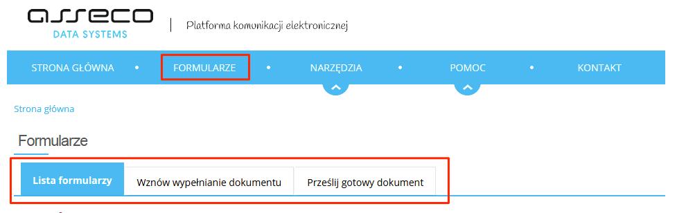 1.4 Składanie dokumentu Składanie i obsługa dokumentów jest podstawową funkcjonalnością portalu PKE. Rozdział ten opisuje procedurę tworzenia i wysyłania dokumentu poprzez platformę.