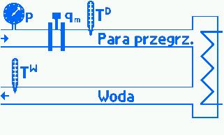 przepływu i energii cieplnej pary, układ pomiaru przepływu i energii cieplnej pary do warunków skondensowania pary, układ pomiaru przepływu i różnicy energii cieplnej para kondensat w układzie