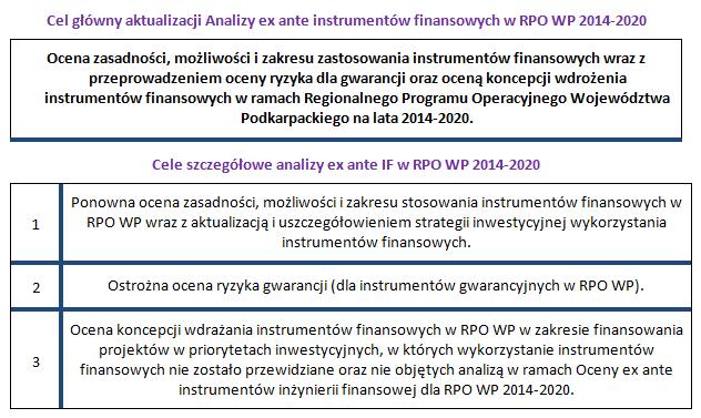 Cele aktualizacji Analizy ex ante instrumentów finansowych RPO WP 2014-2020 Odbiorcy wyników badania: Perspektywa administracyjna IZ i IP; Komitet Monitorujący RPO WP; Odniesieniem do zrealizowanego