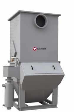 odpylacze wet-5000 odpylacz mokry wlot komora wentylatorowa system kontroli poziomu i uzupełniania wody rewizja lej na odpady rozdzielnica sterująca podstawa Zastosowanie Odpylacz mokry WET-5000 jest