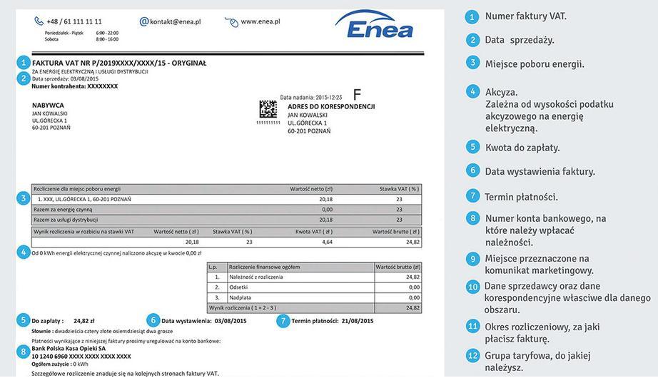 Faktura za energię elektryczną -