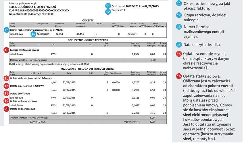 Faktura za energię elektryczną -