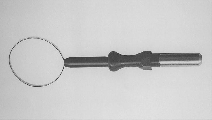 Zadanie 1. Ilustracja przedstawia Zadanie 2. A. elektrodę monopolarną. B. kleszcze endoskopowe. C. pętlę endoskopową. D. elektrodę biopolarną.