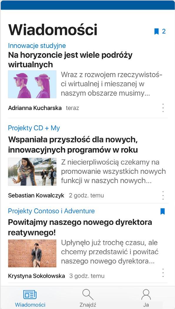 wpisów z wiadomościami.