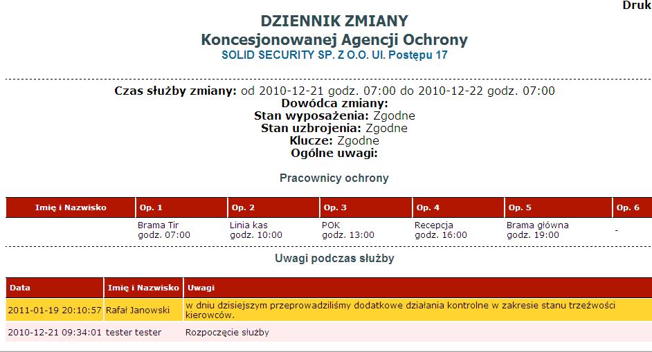 ilości posterunków, składu osobowego oraz system generacji