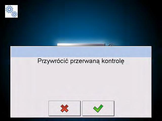 Naciśnięcie przycisku spowoduje zakończenie kontroli i powrót do okna ustawień modu pracy KTP. Jednocześnie w bazie danych < Kontrole> zostanie zapisany raport z kontroli ze statusem <Przerwana>. 28.