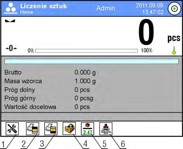 do wyboru. Należy wybrać mod < Liczenie sztuk>, program automatycznie powróci do okna głównego, wyświetlając na górnej belce okna ikonę.