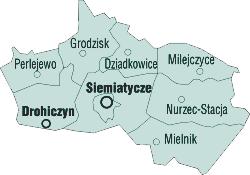 WSTĘP PODSTAWOWE INFORMACJE O POWIECIE Położenie Powiat siemiatycki jest zlokalizowany w południowej części województwa podlaskiego. Zajmuje obszar 1459 km 2, co stanowi ok.