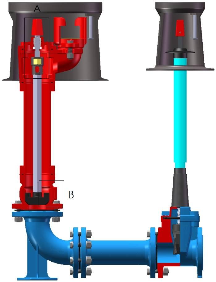 Węzły hydrantowe PN10 / WĘZEŁ HYDRANTOWY PODZIEMNY 80 PN10 / : - hydrant podziemny 80 - L1250 - zasuwa kołnierzowa fig.