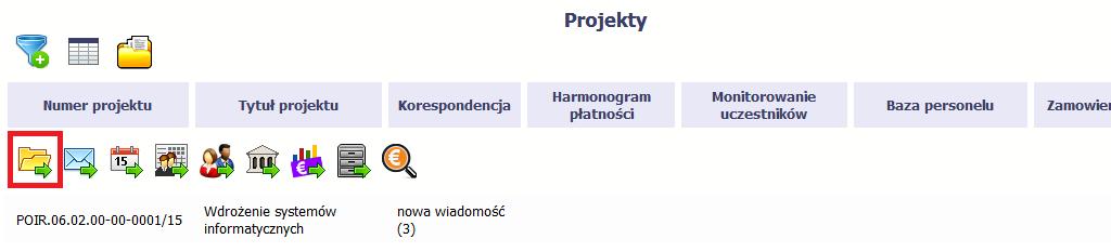 3. Ekran Projekt Ekran Projekt to centralne miejsce Twojego projektu, poprzez który masz dostęp do wybranych zakładek odpowiadających różnym funkcjonalnościom systemu.