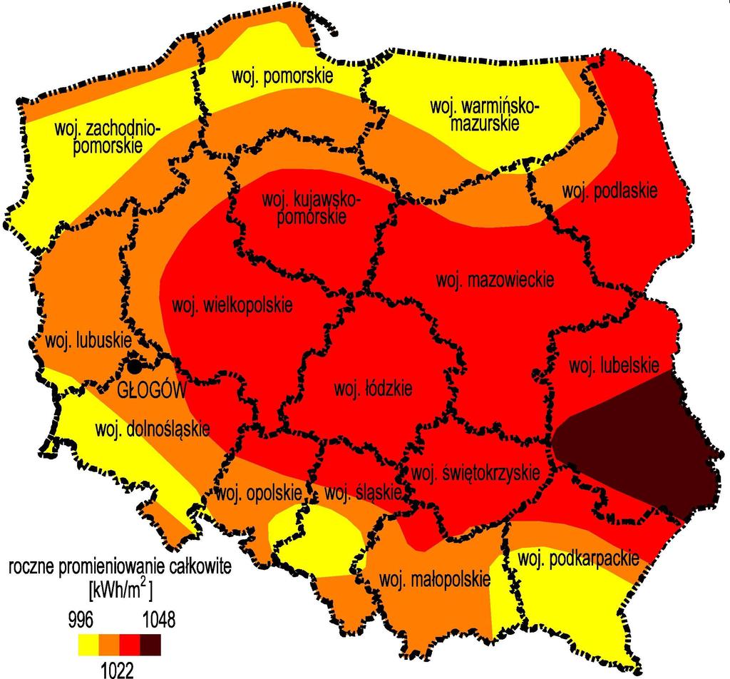 Energia słoneczna Do Ziemi dociera promieniowanie słoneczne zbliżone widmowo do promieniowania ciała doskonale czarnego o temperaturze ok. 5 700 K.