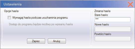 5.4.. ZMIANA HAS A Klikn¹æ przycisk Opcje (rys.4. pkt ). Pojawi siê okno ustawienia has³a.