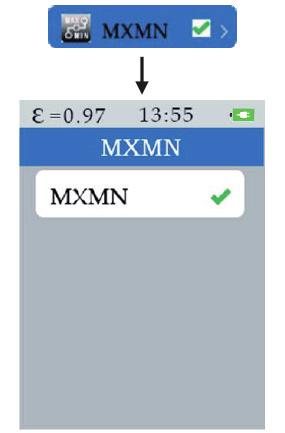 5.7. Wyświetlanie wartości min i max. 2. Za pomocą przycisków i wybierz opcje MXMN. 4.