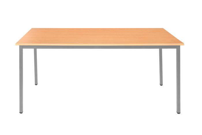 Blat stołu wykonany z 28mm blatu dwustronnie laminowanego w kolorze buku/orzech. Brzegi specjalnie zabezpieczone wykończenie z obrzeżem PCV.