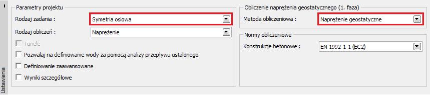 Wartość całkowitego przemieszczenia pionowego d z mm tj. osiadania zostanie obliczona w tym konkretnym przypadku z wykorzystaniem modelu gruntu Mohra-Coulomba.