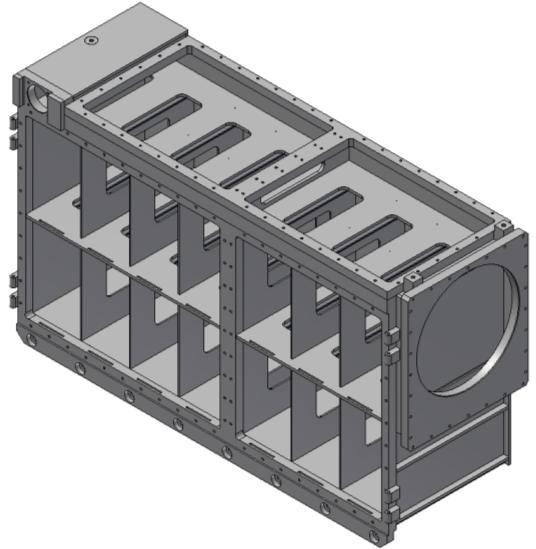 PROJEKTOWANIE I BADANIA Rys. 3. Skrzynia akumulatorowa [14] Skrzynia jest konstrukcją spawaną z blach stalowych. Powierzchnia górna skrzyni posiada dwie, przykręcane śrubami, pokrywy dostępowe.
