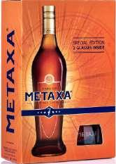 METAXA 7* + 2 SZKLANKI TUMBLER METAXA