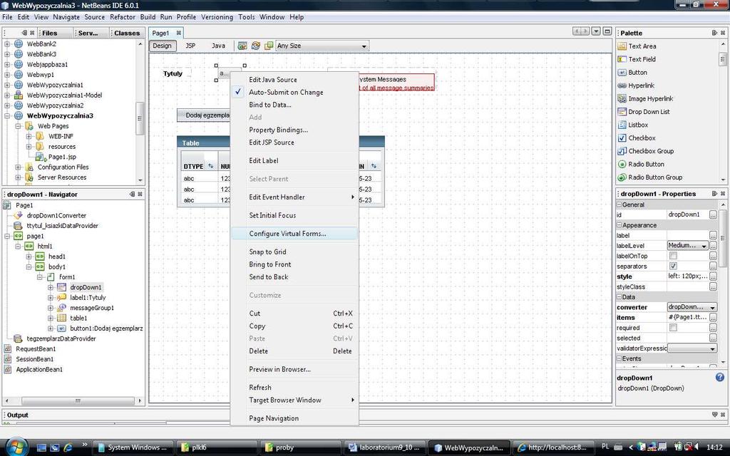 9. Konfiguracja wirualnego formularza (Configure Virtual Forms) wirtualny formularz umoŝliwia eliminowanie konwersji i walidacji w przesłanych danych do serwerów www i aplikacji, naleŝących do