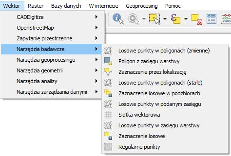 NARZĘDZIA BADAWCZE W QGIS LOSOWANIE PUNKTÓW NA WARSTWIE LINIOWEJ 1.