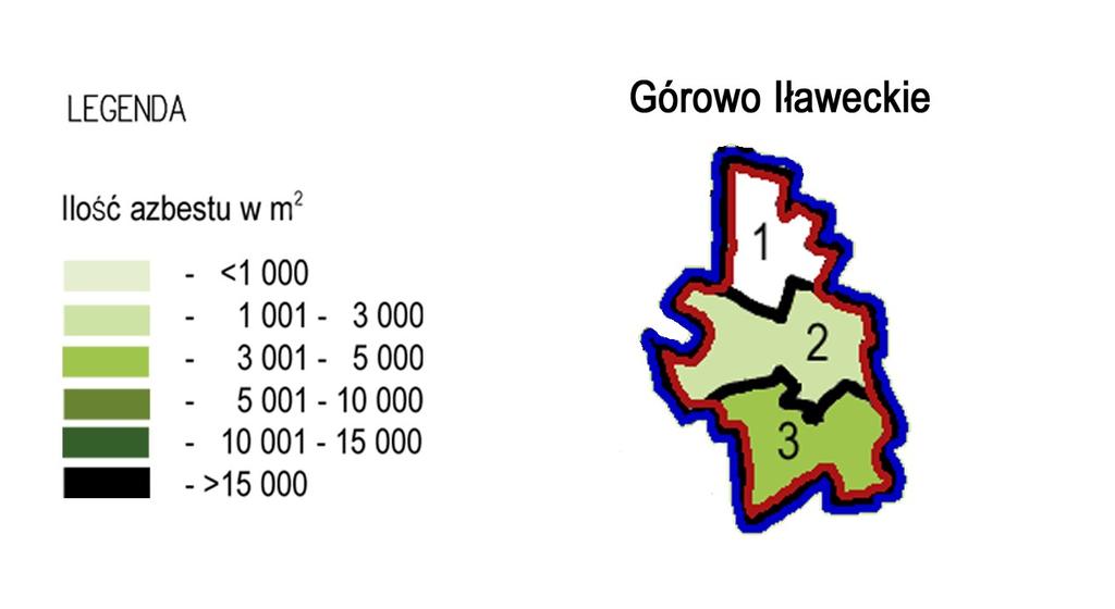 3.4.4 przedstawia rozmieszczenie wyrobów zawierających azbest w poszczególnych