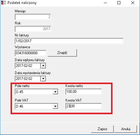 Strona 18 z 19 Wprowadzając dane należy wskazać konkretne pole deklaracji oraz wartość.