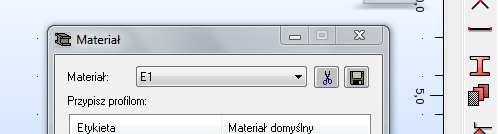 3. Przypisanie materiału do prętów 1.Wywołanie okna 2.