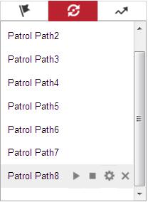 31 Rysunek 4 11 Trasa patrolu numer 8 4.4.6 Konfigurowanie/wywoływanie wzorca Cel: Wzorzec to przechowywana w pamięci urządzenia seria funkcji obrotu, pochylenia, powiększenia i ustawienia wstępnego.