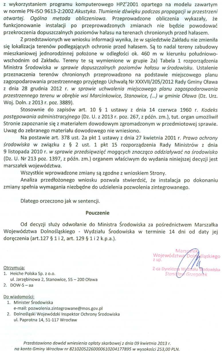 instalacji na klimat akustyczny
