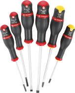 Promo UG 62 007 003 205,84 Zestaw 10 wkrętaków grot okrągły, rękojeść dwuskładnikowa 6 wkrętaków z rękojeściami ergonomicznymi, doskonałe do prac