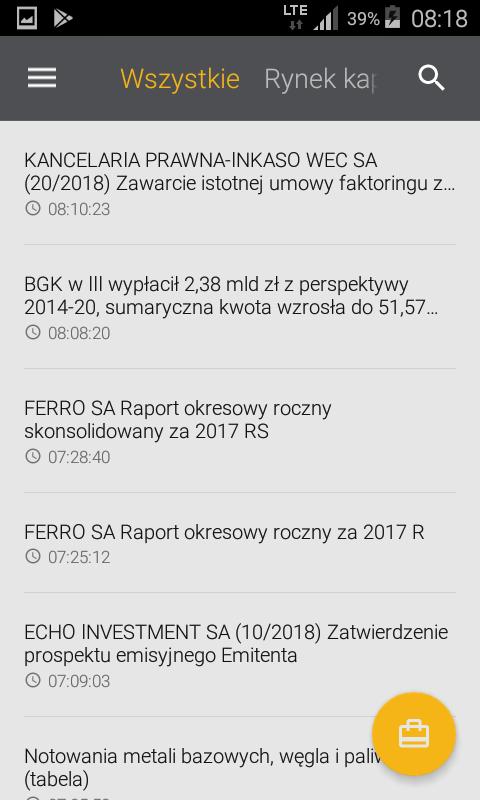 1. Zakładki z kategoriami depeszy PAP 2. Wyszukiwarka 3. Lista depeszy PAP 4. Przycisk Nowe zlecenie Rys. 42. Lista depeszy PAP 1.10.