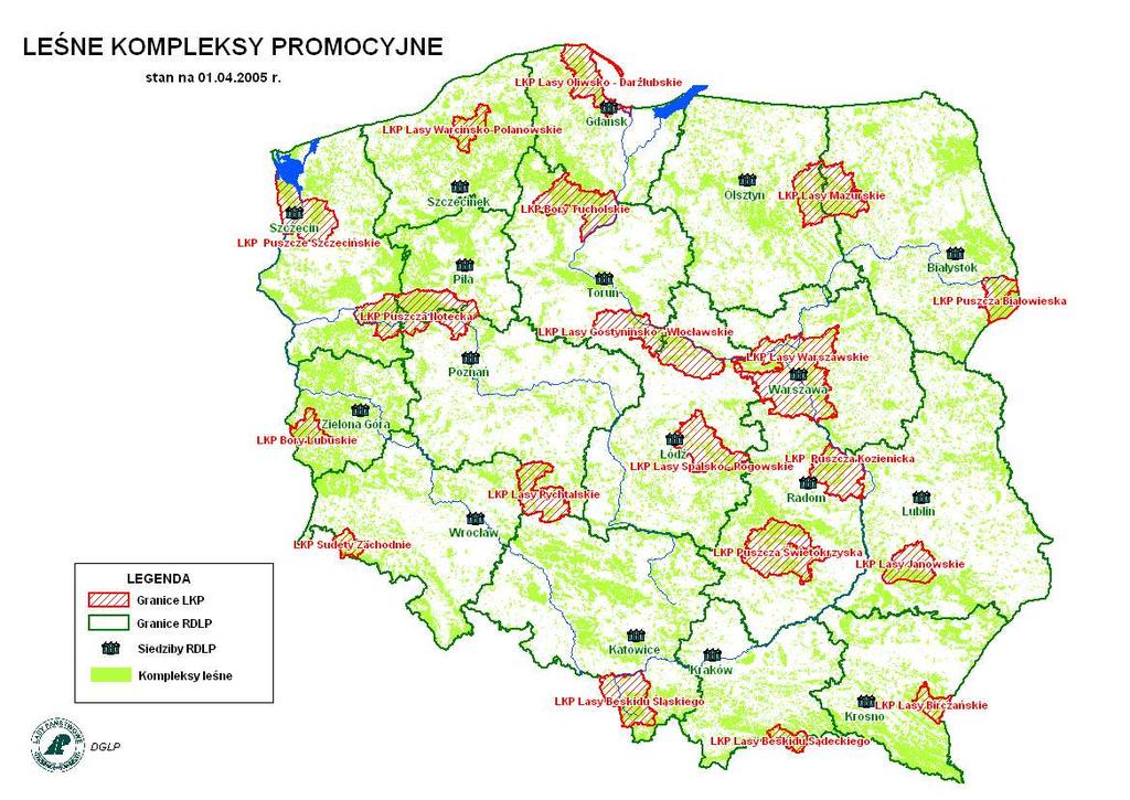 Leśne Kompleksy Promocyjne stan na 1.