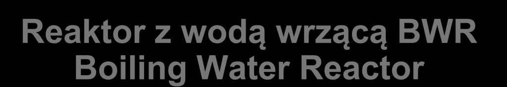Reaktor z wodą wrzącą BWR Boiling Water Reactor Elementy paliwowe - większe średnice niż w PWR.