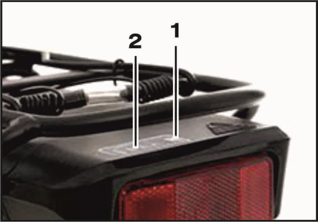 Poziom naładowania baterii Możesz łatwo sprawdzić stan naładowania baterii poprzez naciśnięcie przycisku kontrolnego z tyłu baterii (1) Wskaźnik naładowania (2) posiada 4 lampki : 3 zielone i 1