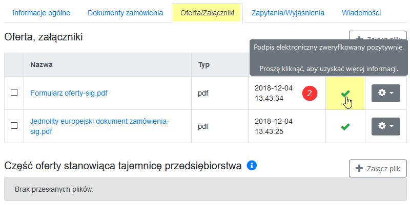 UWAGA Wykonawca może przesłać ofertę/załącznik tylko do upływu terminu składania ofert.