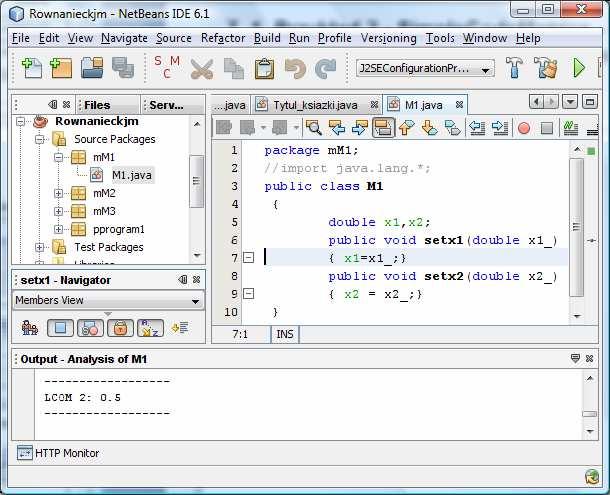 2. 1. Przykład 1 - wyznaczanie równania kwadratowego SimpleCodeMetrics (SCM) -