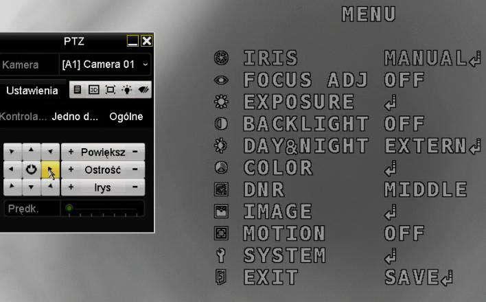 DNR cyfrowa redukcja szumów Image ustawienia obrazu z kamery Motion ustawienia detekcji ruchu System ogólne ustawienia kamery Exit wyjście z menu i zapisanie lub porzucenie ustawień 4.